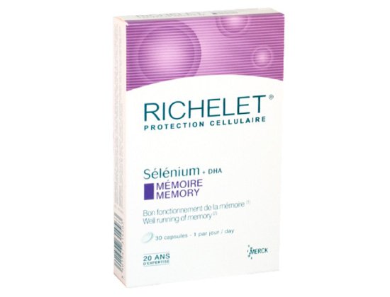Richelet Mémoire Sélénium + DHA 30 capsules